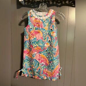 Lilly Pulitzer Girls Shift Dress Flamingo Print